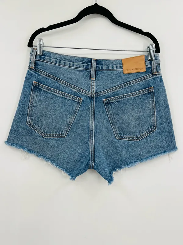 Aritzia Denim Forum The 90s Vintage Cut Off Shorts Jean Denim Distressed Blue 28 - Image 2