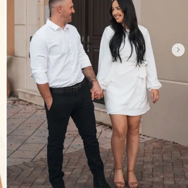 LULU's Bachelorette Engagement Bridal Sexy Long Sleeve Wrap Mini Dress - Image 6