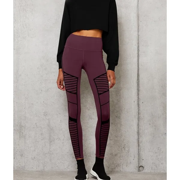 Alo Flocked High Waist Moto Legging - Image 2