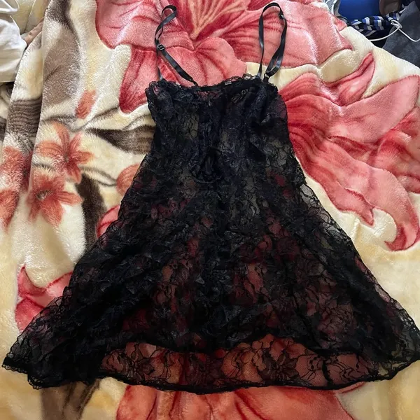 XL very Lacey black front V wire Teddy lingerie - Image 2