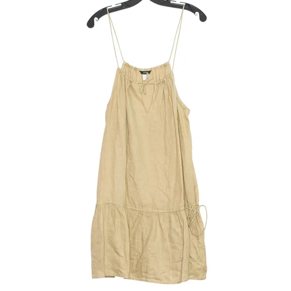 J Crew Linen Dress Minimalist Coastal Beach Resort Boho Neutral Summer Casual M - Image 5