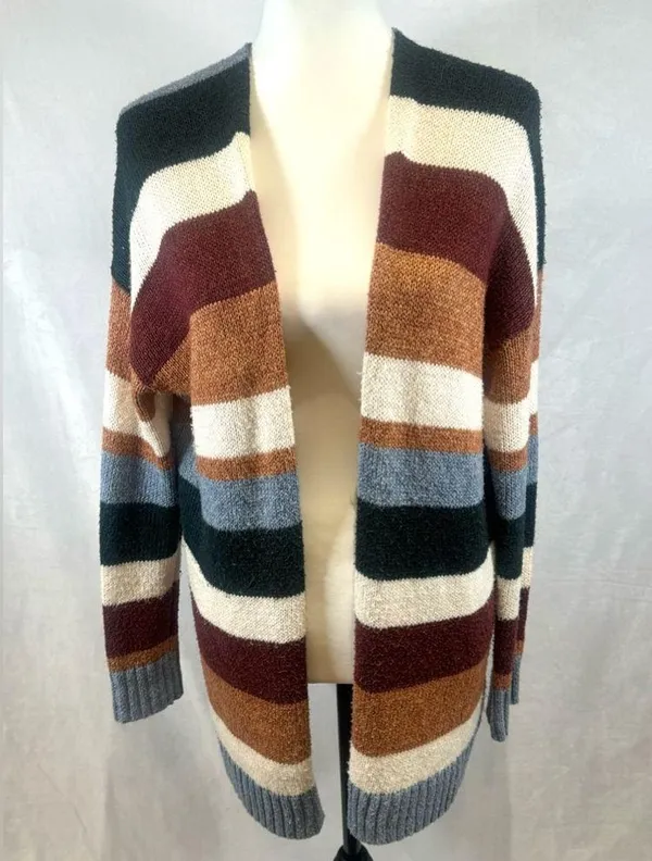 American Eagle colorful striped oversized knit cardigan sweater size small - Image 4