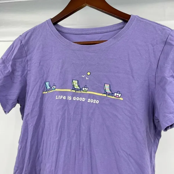 Life Is Good purple crusher short sleeve tee beach social distance 2020 medium - Image 8