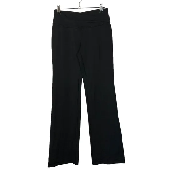 Lululemon‎ Astro Black Criss Cross Waistband Flared Leg Yoga Pant 6 - Image 4