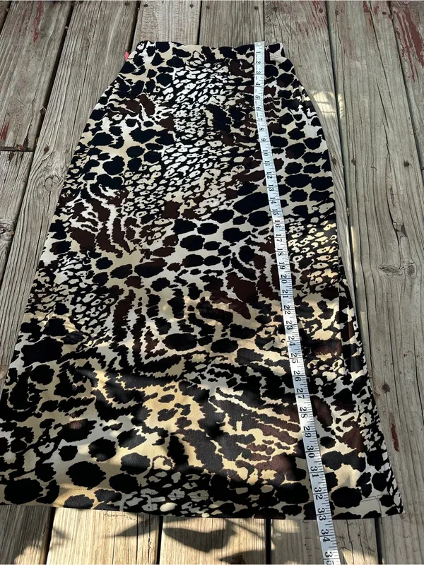 Vtg 90s Chico’s Bengal Animal Print stretchy Maxi Skirt, Size Chico’s 0 (S) - Image 2