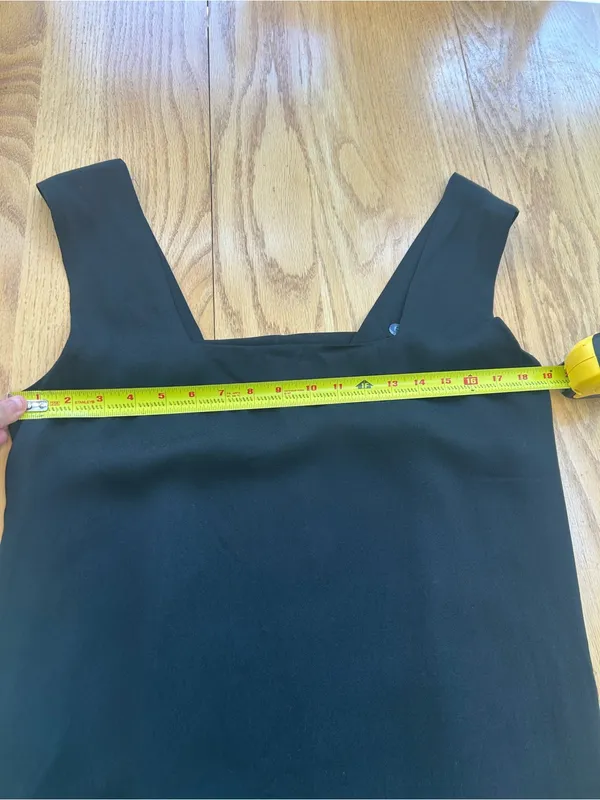 Reformation Vea Black Crepe Square Neck Maxi Shift Dress Size 12 Lined - Image 8
