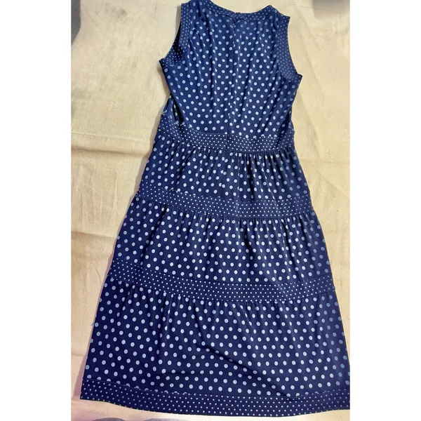 Michael Kors Women’s Blue And White Polka Dot Dress Size Small F58 - Image 9