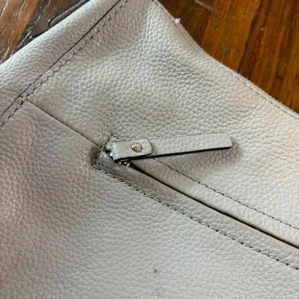 Kate Spade New‎ York Taupe Pebbled Leather Hobo Shoulder Bag Gold Hardware - Image 13