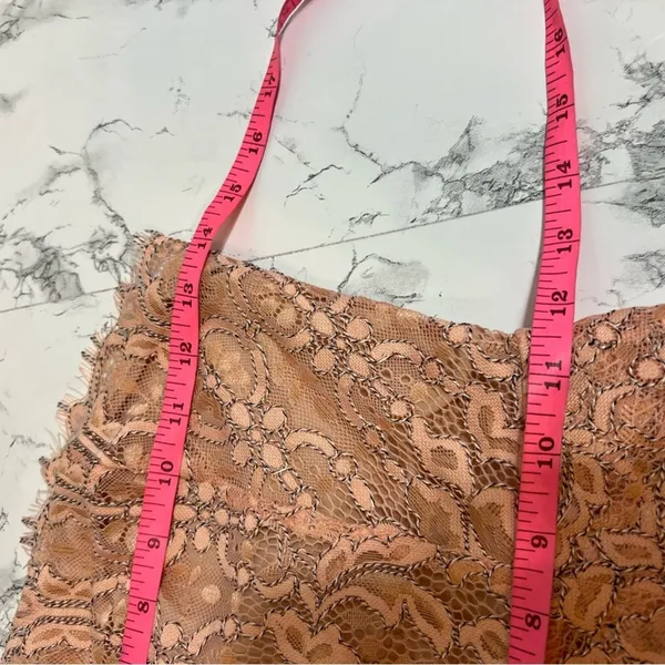 NBD Revolve Secrets Revealed Lace Asymmetrical Romper in Dusty Rose Sz XS - Image 10