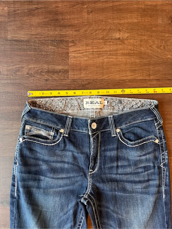 Ariat REAL Straight Leg Jeans Womens 32 XL Blue Dresden Real Mid Rise Straight - Image 4