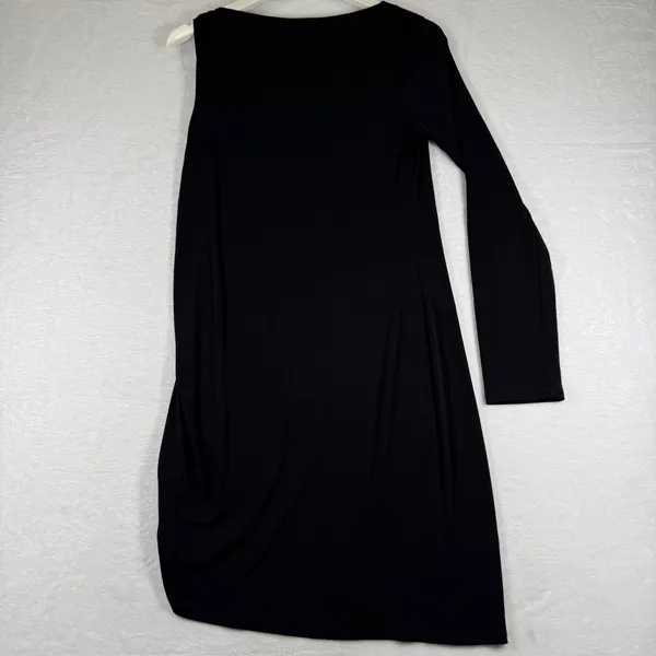 Cache Womens Black‎ One Shoulder Ruched Knit Tunic Shirt Chain Detail Size L NEW - Image 7