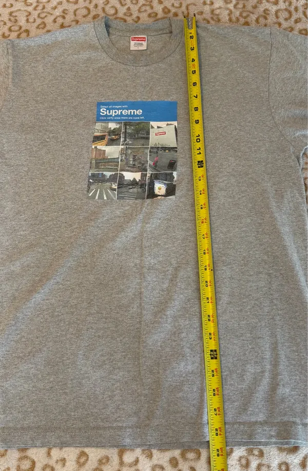 Supreme Verify Tee Heater Grey Men's Size: L 90% Cotton - Image 7