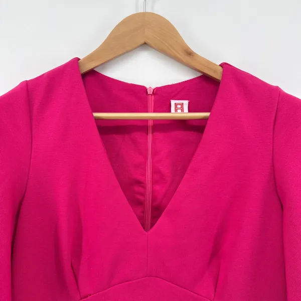 Amanda‎ Uprichard Hot Pink Mini Dress Large V-Neck Flutter Sleeve Party Cocktail - Image 3