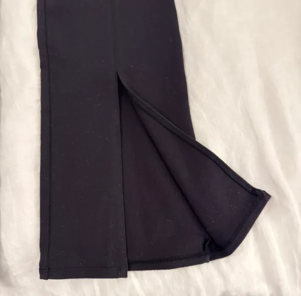 Alo Black Flared Yoga Pants With Slits - Image 2