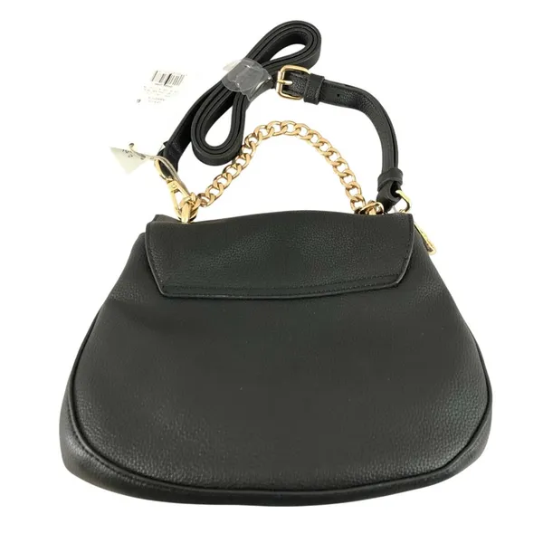 A New Day Crossbody Shoulder Handbag Faux Leather Saddle Black - Image 3