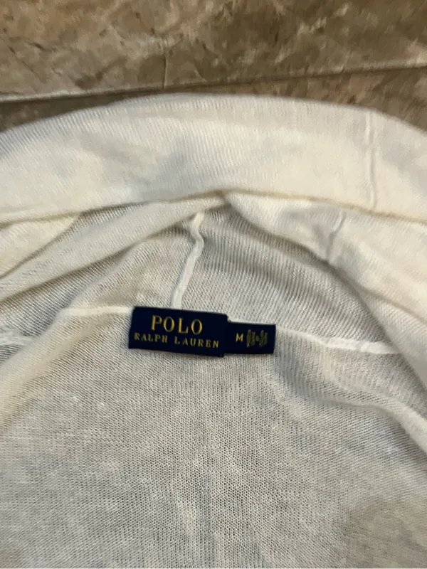 Polo Ralph Lauren Cardigan Open Front white M - Image 3