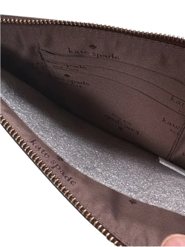 NWT Kate Spade Leather Medium Zipper Wristlet Bronze Retail $159.00 - Image 6