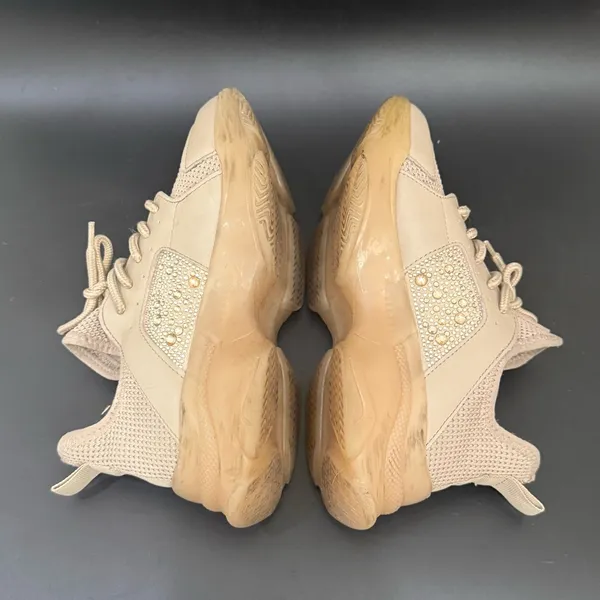 STEVE MADDEN Vance Beige Knit Upper Rhinestones Chunky Dad Sneakers Size 6.5M - Image 6