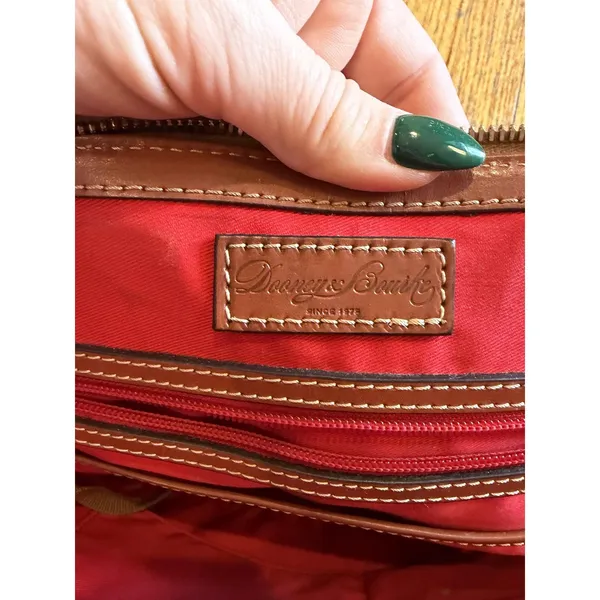 Dooney & Bourke Satchel Bag Womens Brown Pebbled Leather Zip Crossbody Purse - Image 11