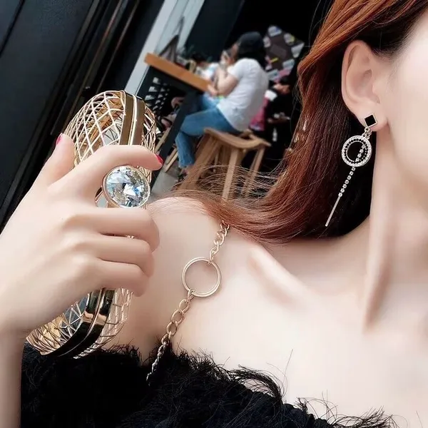 Elegant CZ Long Tassel Dangle Drop Earrings for Women - Image 5