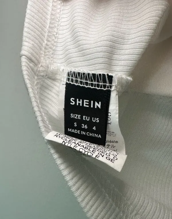 Shein Ribbed Lace Trim Crop Cami Size S White - Image 4