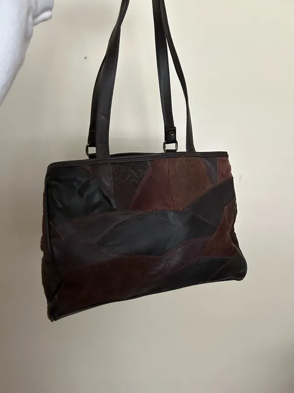 Leather patchwork purse Brown - Image 2