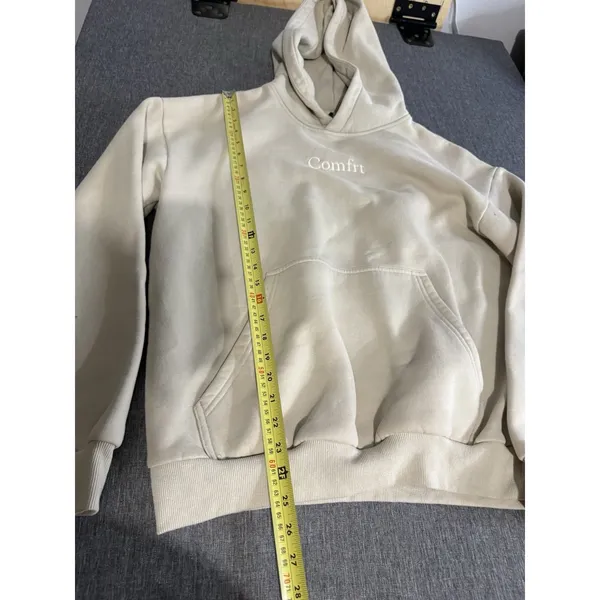 Comfrt Unisex Beige Hoodie Sz M Comfortable Cozy Relax - Image 6