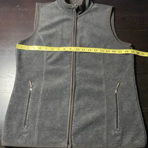 Karen Scott Charcoal Fleece Vest size S - Image 3