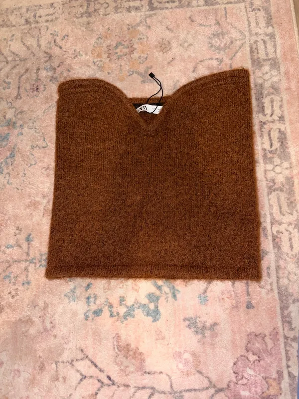 Zara brown tube top fluffy - Image 2