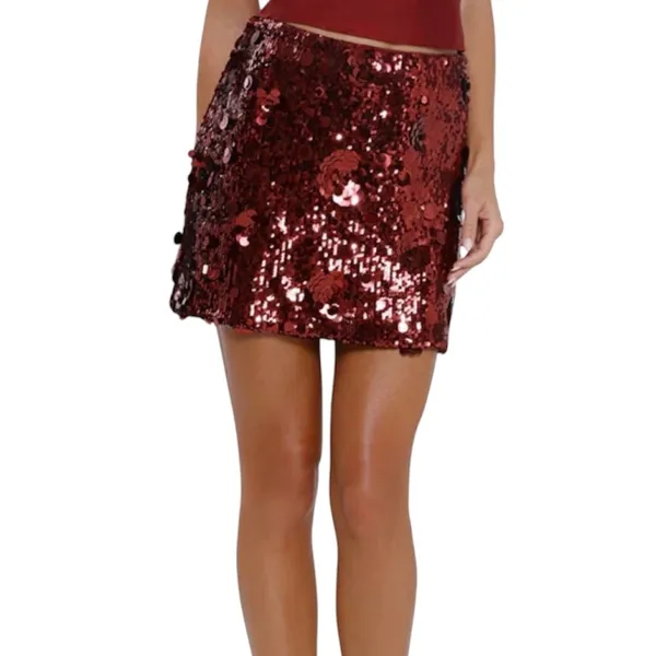 Hello Molly 4 disco reflections sequin stretch mini skirt SK2 3510 - Image 11