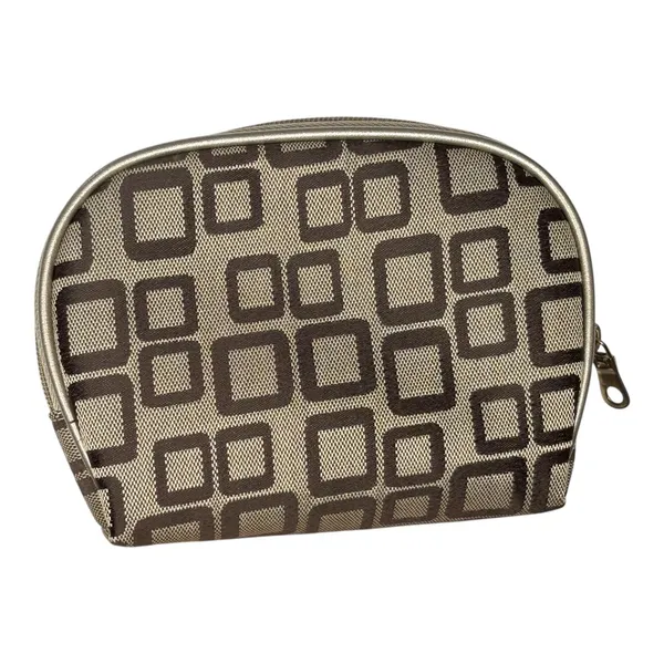 Geometric Square Tote Cosmetic Bag 3pc Set Gold‎ Bronze Metallic MCM Travel - Image 6