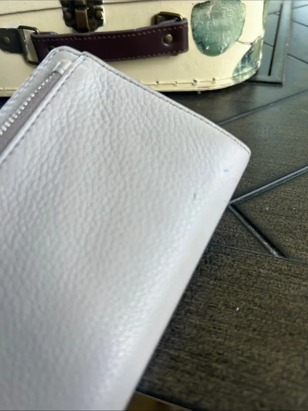 Fossil heather grey leather slim ladies wallet minimalist pink interior retro - Image 8