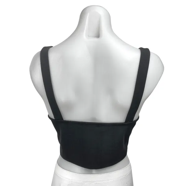 Lulus Black Floral Lace Sleeveless Corset Bustier Cami Camisole Tank Crop Top M - Image 2