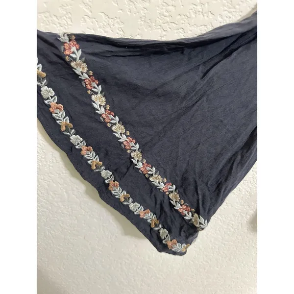 American Eagle Shirt Womens Small Blue Embroidered Boho Peasant Bell Sleeve Top - Image 6