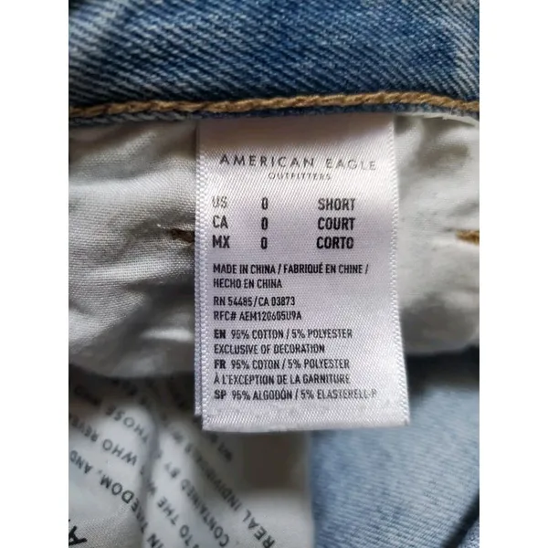 American Eagle Outfitters Pants Women Size 0 Mom Jeans Denim Short Distressed - Image 5