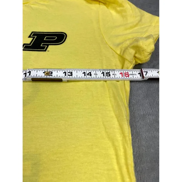 Purdue Keep Calm and Boiler Up T-Shirt Womens Medium Yellow Graphic Pullover - Image 5