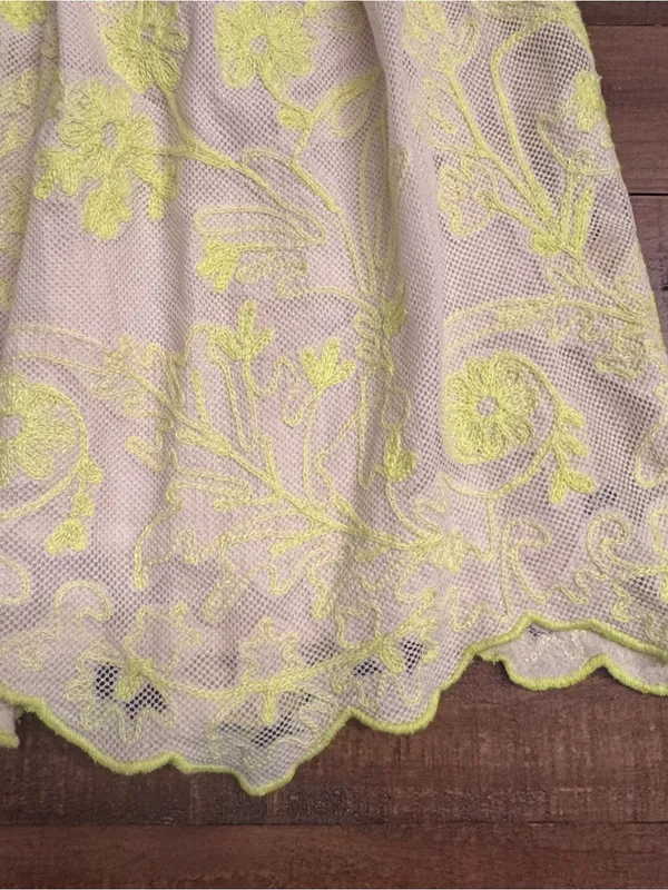 ANTHRO VANESSA VIRGINIA Embroidered Neon Mini Skirt - Image 3