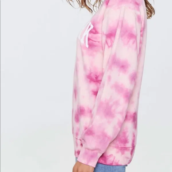 Nwot Forever 21 Hot Pink Tie Dye New York Swearshirt - Image 2