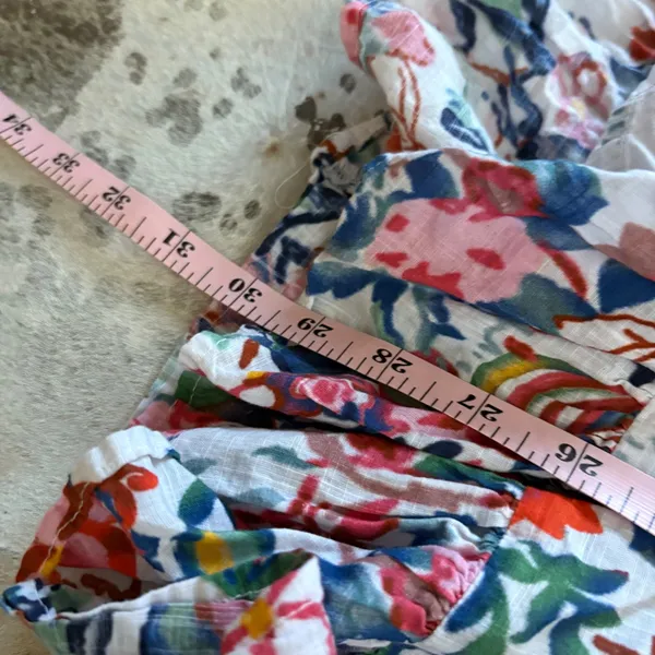 ANTHROPOLOGIE Floral Slocked Mini Dress Size Parge Petite‎ - Image 9
