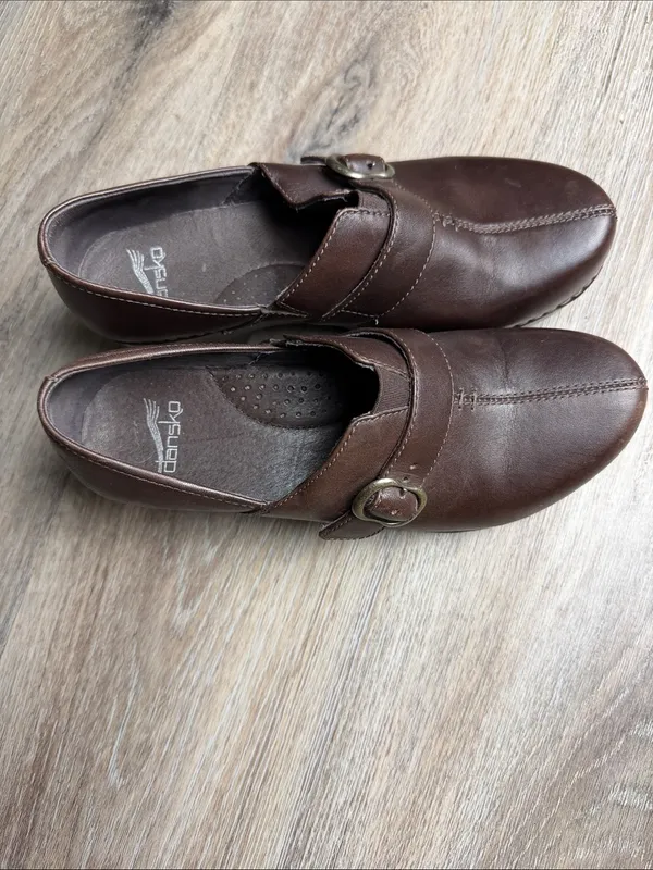Dansko Leather Mary Jane Clogs Size 37 (US 6.5-7) - Image 7