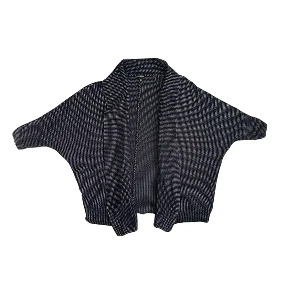 Express Wmn's BW Textured Knit Batwing Open Front Cardigan Shrug‎ Sweater XS/S - Image 5