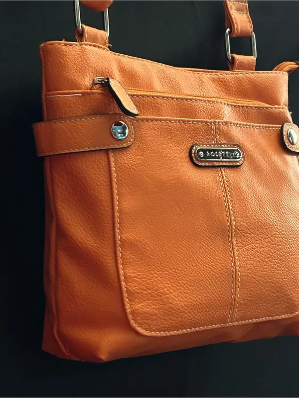 Rosetti Women’s Orange Leather-Look Crossbody Shoulder Bag - Image 3