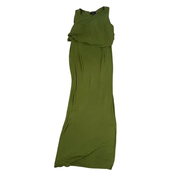 Next Maternity Maxi Dress Womens 12 Olive Green Nursing Layered Sleeveless - Image 10