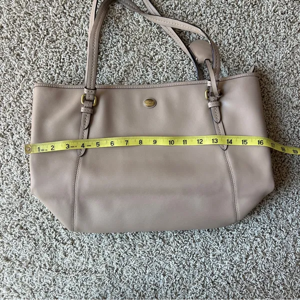 Coach Leather Handbag Purse Tote Bag Outlet Tan Beige - Image 13