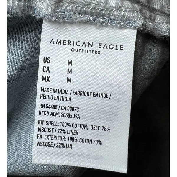 American Eagle Womens Size Medium Jean Shorts Tie Belt Blue Denim Casual Spring - Image 5