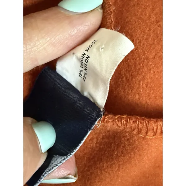 Vintage Y2K Women's Gap Wool Orange Mini Skirt, Size 6 Mad Men Retro‎ - Image 7