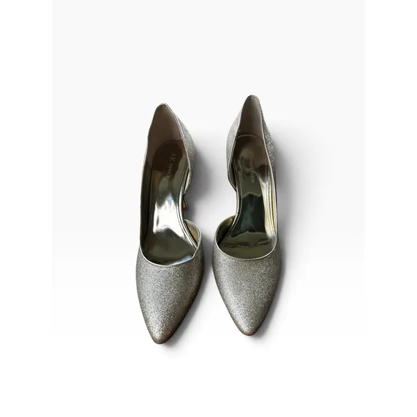Anne Klein Akzya Pumps Size 10 Gold Silver Glitter D'Orsay Pointed Toe Stiletto - Image 9