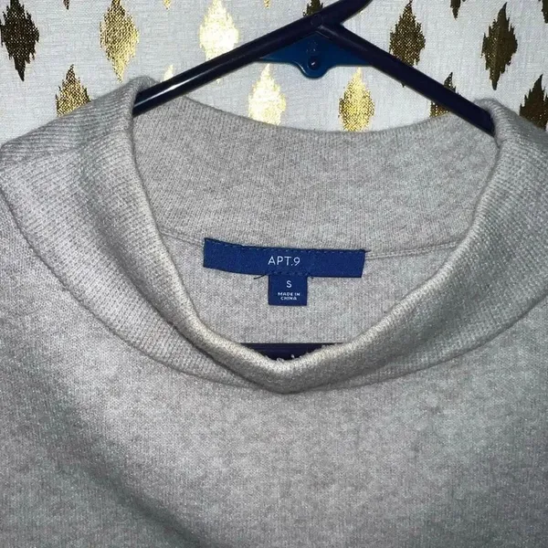 Apt 9 striped sweater mock neck gray size S - Image 4