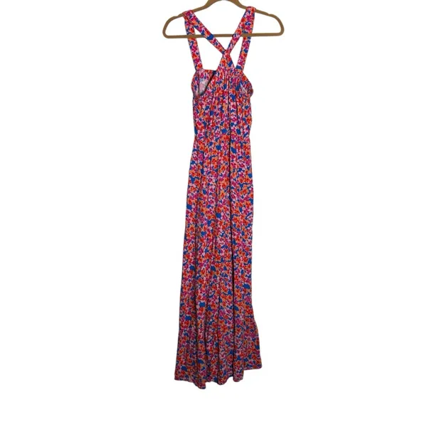Skies Are Blue‎ Floral Print Crossed Neck Full Length Long maxi Dress Size Small - Image 3