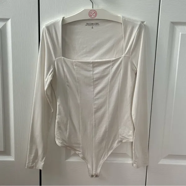 Abercrombie & Fitch A&F Modal-Blend Collection Long Sleeve Square Neck Bodysuit - Image 2